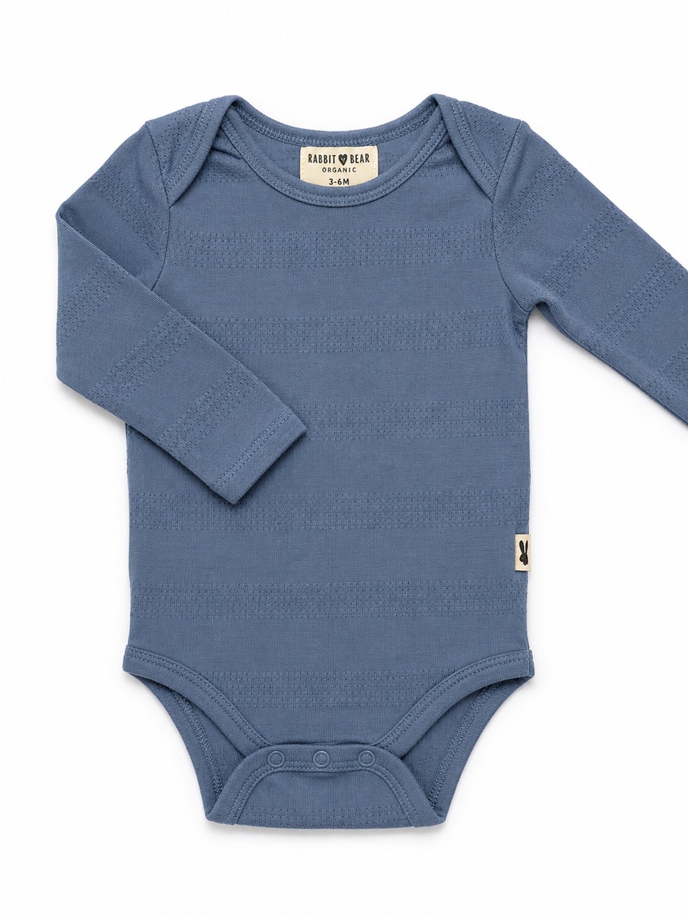Rabbit & Bear Organic Long-Sleeve Blue Baby Bodysuit